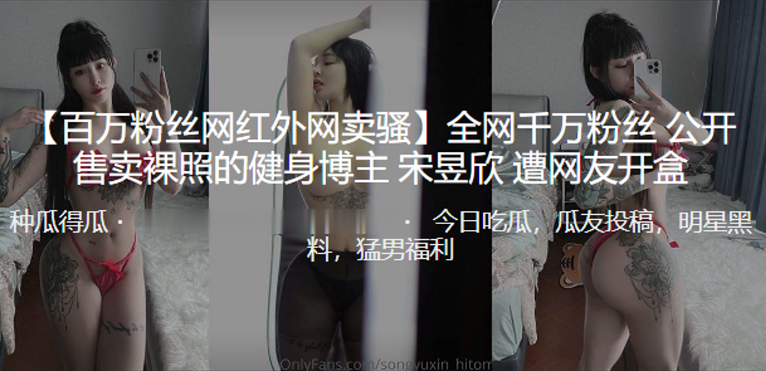全网千万粉丝公开售卖裸照的健身博主”宋昱欣“遭曝光开盒 海报